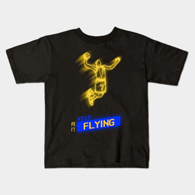 Basketball Dunk Golden State Kids T-Shirt by YungBick